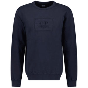 CP Company Navy Stitch Logo Sweatshirt