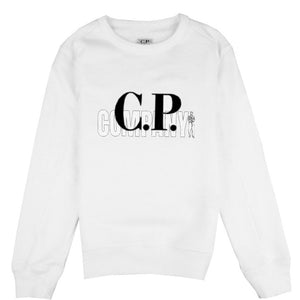 Kids CP Company White Logo Sweatshirt