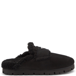 Womens Prada Black Shearling Loafer