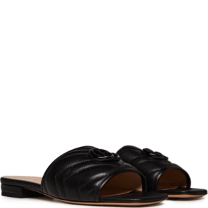 Womens Gucci Black Leather Marmont Mule