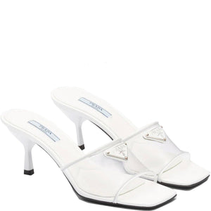 Womens Prada PVC Logo Heels