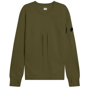 CP Company Khaki Zip Chest Sweater