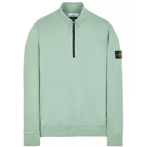 Stone Island Sage Green Half Zip Sweatshirt