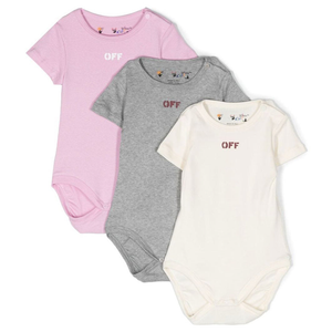 Off White Set of 3 Babygrows