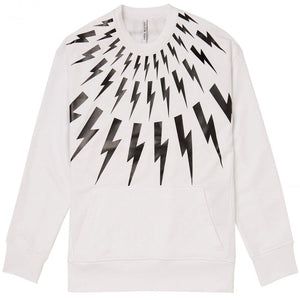 Neil Barrett White Bolt Sweatshirt
