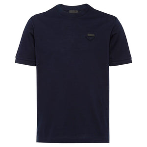 Prada Navy Pique Logo T-Shirt