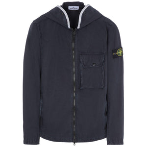 Stone Island Navy Hooded Overshirt