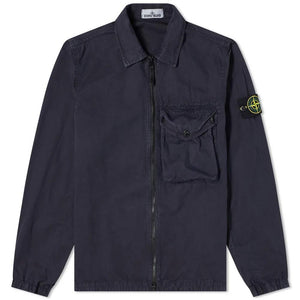Stone Island Navy Zip Pocket Overshirt