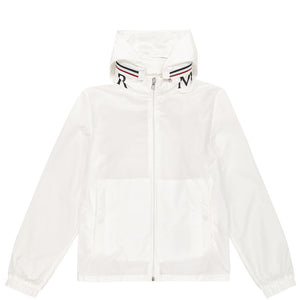 Kids Moncler Aidrian White Logo Jacket