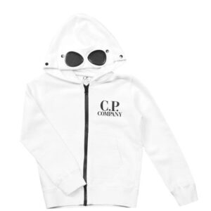 Kids CP Company White Goggle Hoodie
